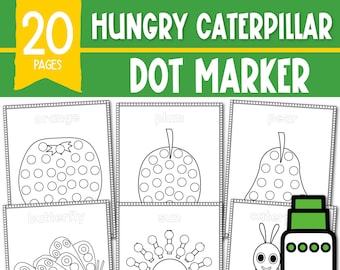 The Very Hungry Caterpillar Dot Marker Activity, The Very Hungry Caterpillar Do-A-Dot Marker Fine Motor Printable| Dot Painting For Toddlers