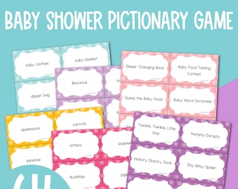 The Ultimate Baby Shower Pictionary Game - 64 Cards | Ice Breaker Games | Brain Games | Mind Games