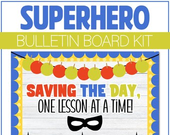 Superhero Theme Bulletin Board Kit Door Classroom Decor Bulletin Back To School Kit Decoration School