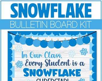 Winter Snowflake Bulletin Board Kit Door Classroom Decor January Bulletin Decoration School