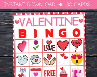 Valentine Bingo For Kids, Valentine's Bingo Birthday Party, Classroom Bingo Game, Preschool Bingo Activity, Happy Valentine's Activities