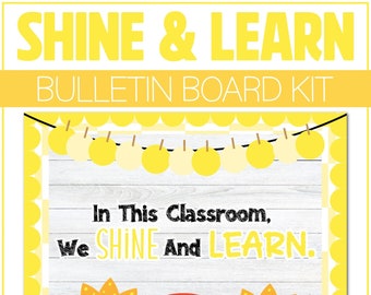 Shine & Learn Sunshine Theme Bulletin Board Kit Door Classroom Decor Summer Bulletin Decoration School