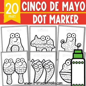 Cinco De Mayo Do-A-Dot Marker Fine Motor Printable, Cinco De Mayo Dot Marker Activity, Cinco De Mayo craft toddler preschool dot painting image 1