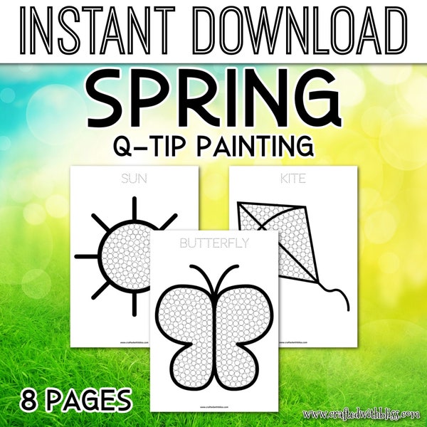 Spring Q-Tip Fine Motor Activity for Kids: Engaging Spring-themed Art