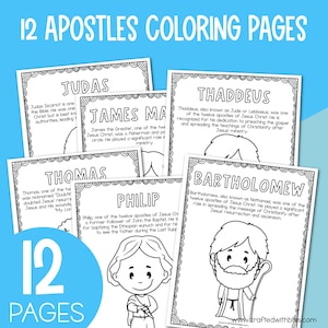 12 Apostel Jesu Malseiten zum Ausdrucken Katholische Bibel Christliche Sonntagsschule Malbuch Kindergarten Erste Klasse