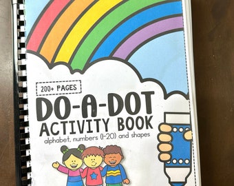 Alphabet and Numbers Do-A-Dot Activity Book (200+ pages) | Homeschool | Preschool | Kindergarten | Literacy Center | Math Center