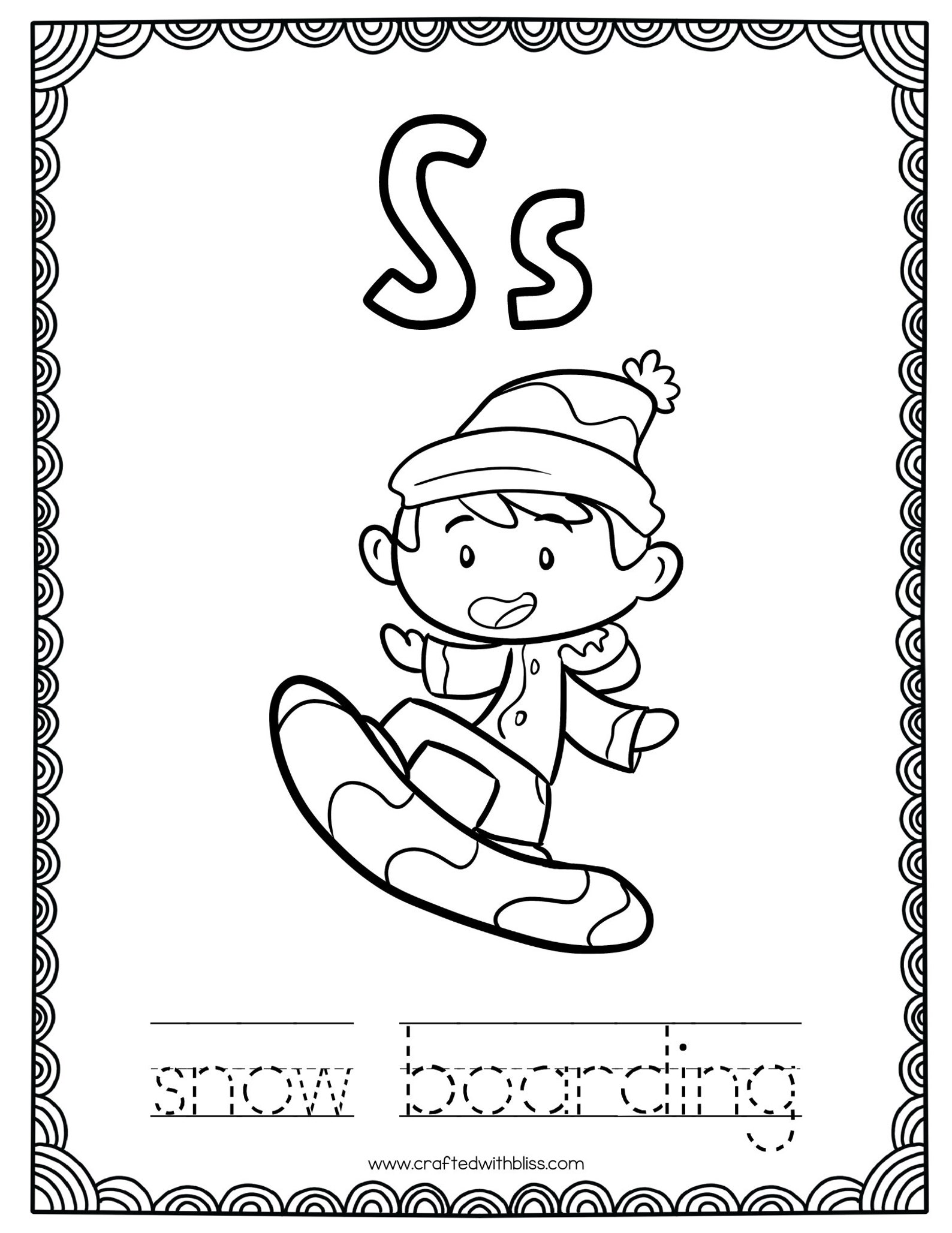 Winter Alphabet Coloring Pages A-Z - Etsy