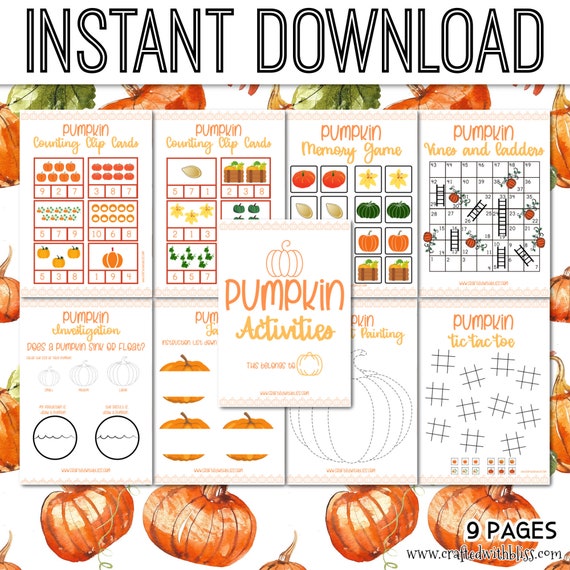 Pumpkin Activities Fall Classroom Pack Pumpkin Sink or