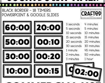 18 digitale afteltimers met zwarte rand Klasbeheertool Ochtendvergadering Kloktijd Videostreamtimer