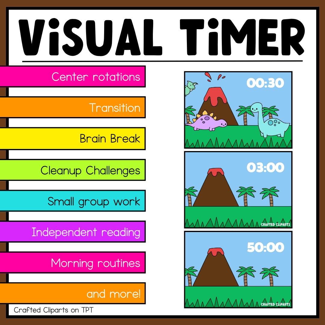 Dinosaur Visual Timer Countdown Classroom Management Tool Transition ...