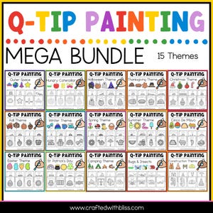 Q-Tip Painting Mega Bundle Preschool Kindergarten Craft