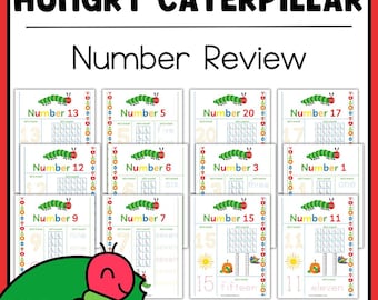 The Very Hungry Caterpillar Number Review Printable (1-20)