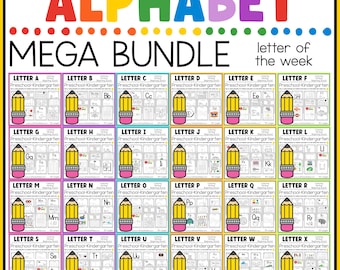 500+ PAGES NO PREP Alphabet Worksheet Mega Bundle Daycare Toddler Preschool Beginning Sounds Homeschool Printable Coloring Pages Writing