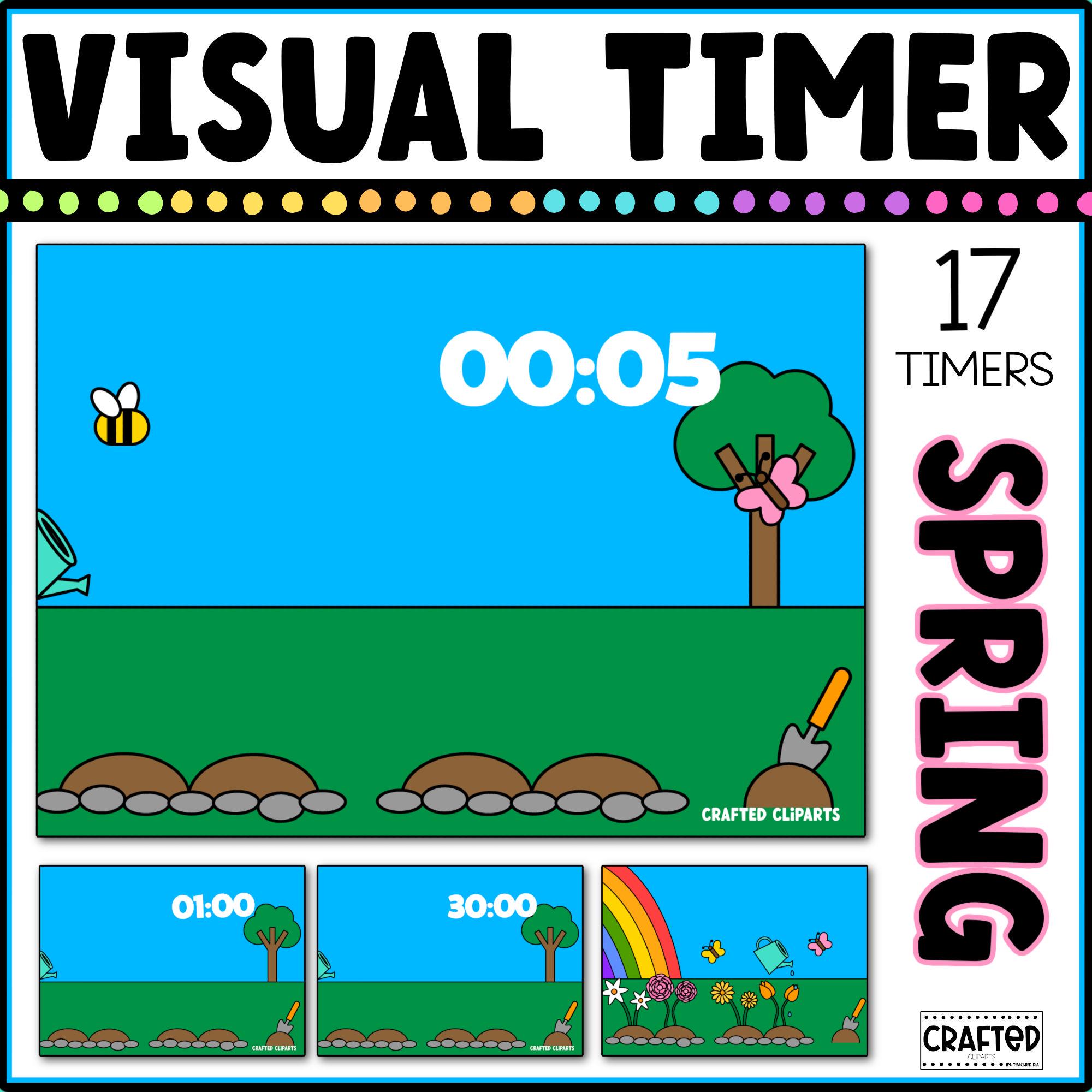 Garden Rainbow Spring Visual Timer Countdown Classroom Management Tool ...