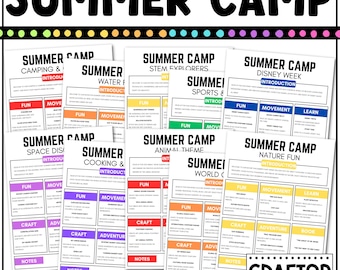 Editable Summer Camp Plan Canva Template