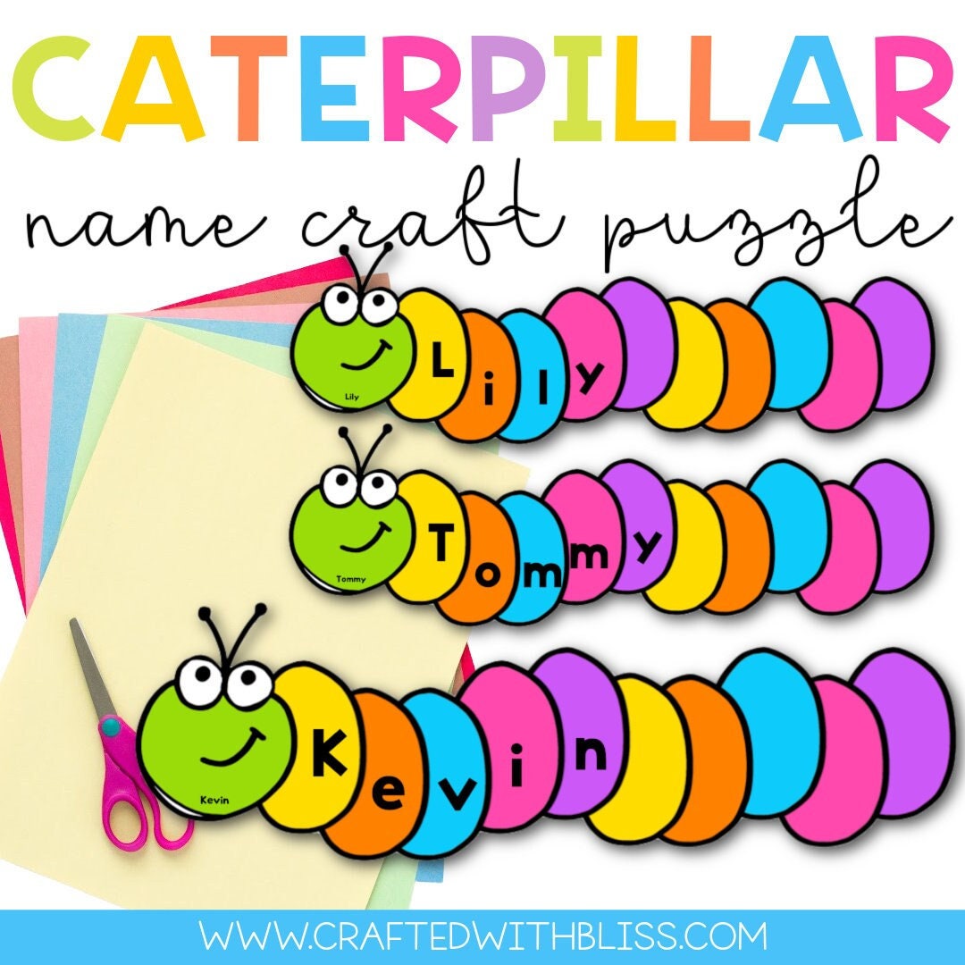 Editable Caterpillar Name Craft Puzzle Classroom Bulletin Etsy