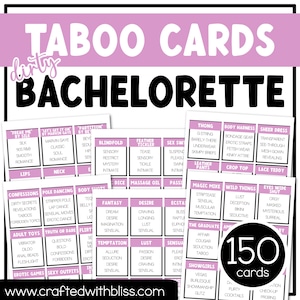 Juego tabú de despedida de soltera sucia, 150 cartas, noche de juegos de despedida de soltera, palabras prohibidas