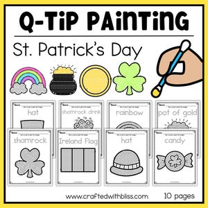 Q-Tip Painting St. Patrick&#39;s Day Craft