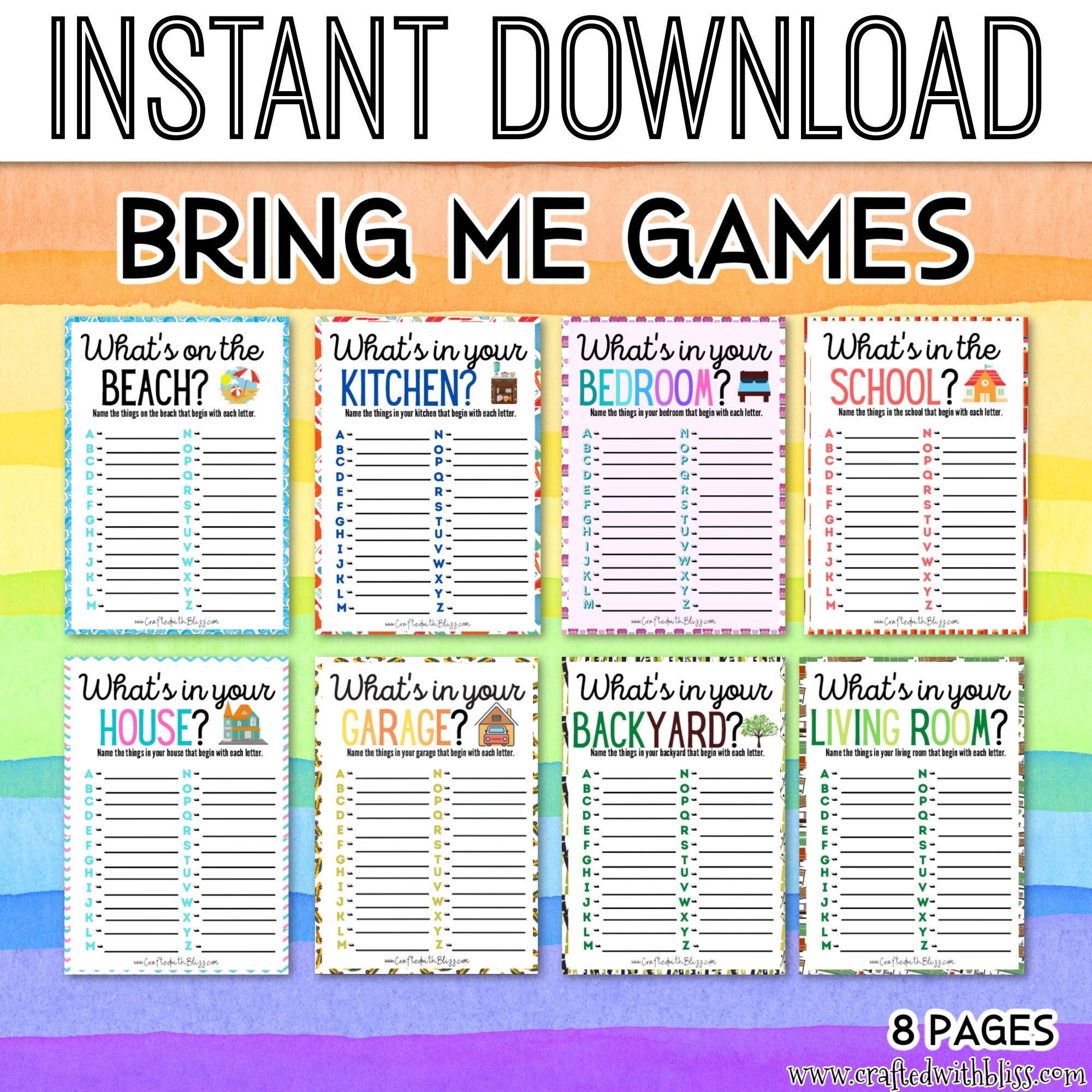 Bring Me Game Printables For Kids Bring Me Game List Bring Etsy Nederland