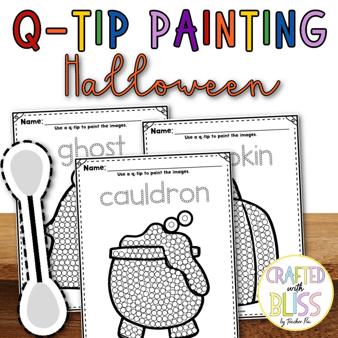 Q-tip Painting Halloween Season Fine Motor Activity