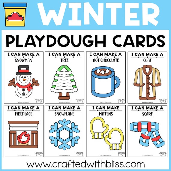Free Printable Winter Playdough Mats for Preschoolers