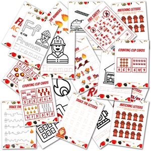 Fireman Theme Learning Pack for Preschool Kindergarten Printable ...