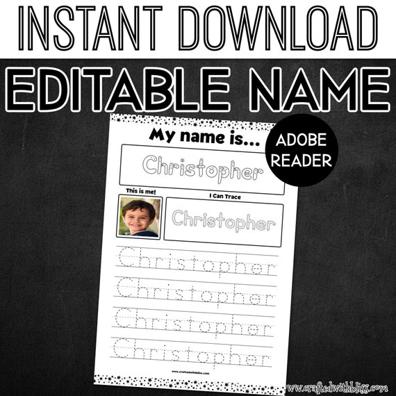 custom name tracing worksheets and activities editable and etsy