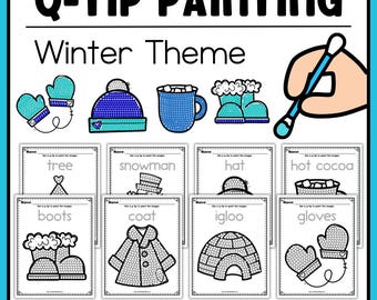 Q-Tip Painting Winter Craft