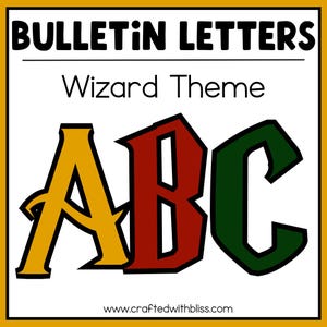 Zauberer Buchstaben | Klassenzimmer Dekor | Pinnwand Dekor | Zauberer Theme | 300+ Seiten
