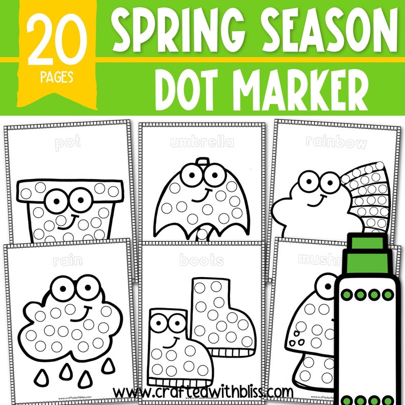 Spring Do-a-dot Marker Printable - Etsy