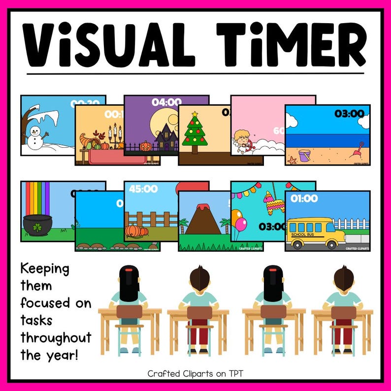Year Round Visual Timer Countdown Classroom Management Tool Mega Bundle ...