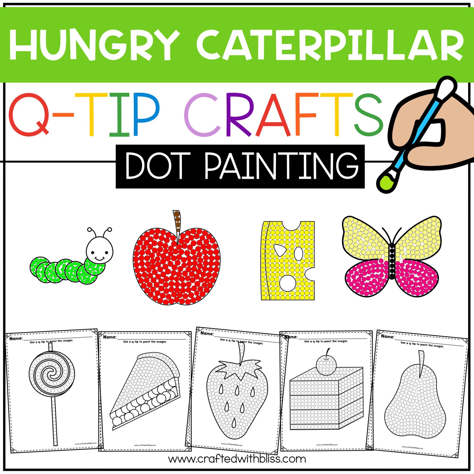 Q tip Painting Mega Bundle Dot Painting Preschool Prek Kindergarten Q tip Painting Mega Bundle Dot Painting Preschool Prek Kindergarten