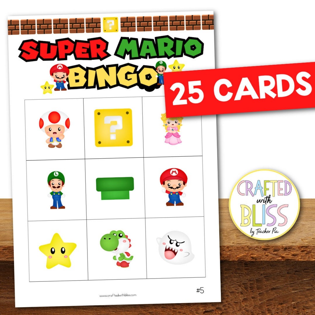 25 Mari-o Bingo Game Printable - Etsy