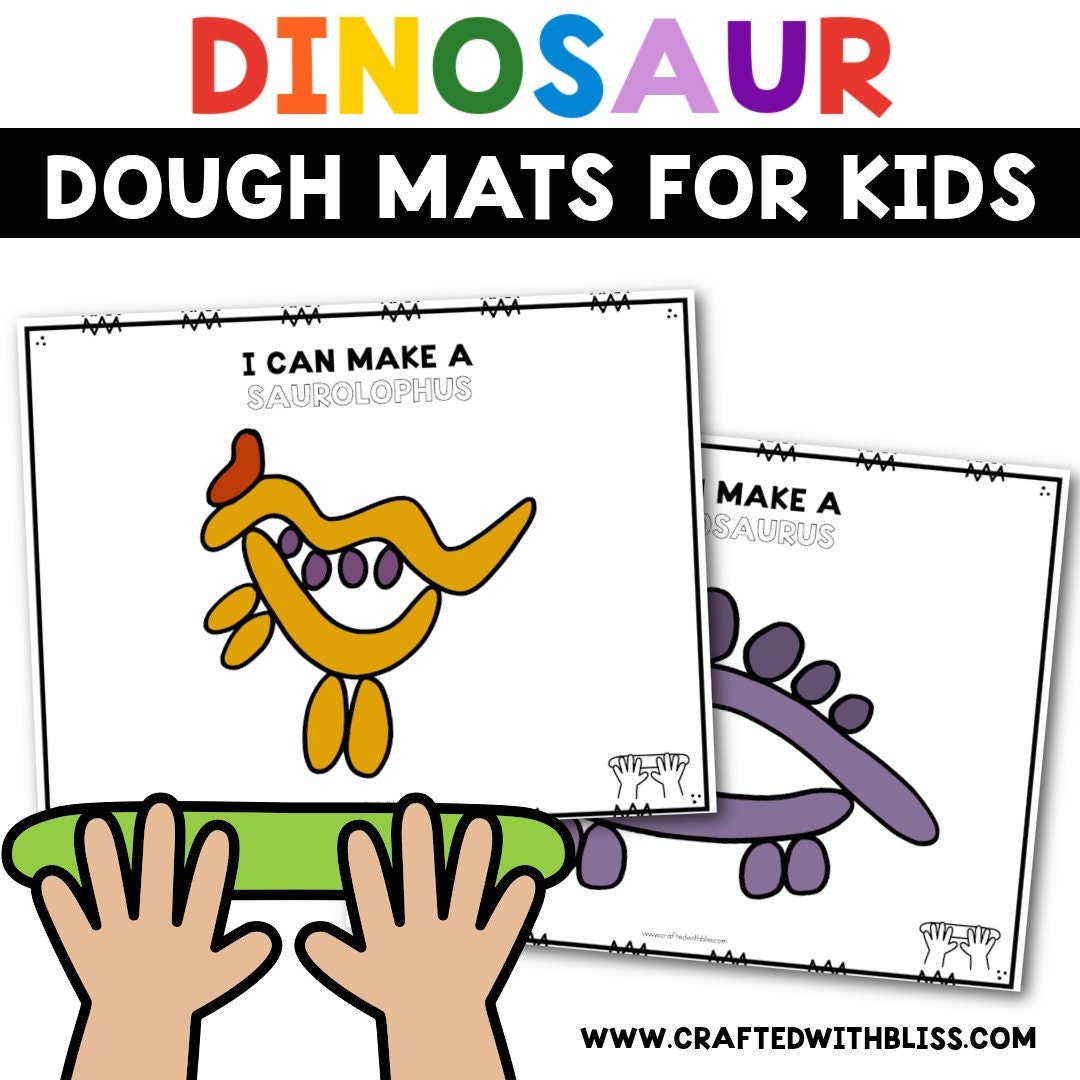 Dinosaur Playdough / Playdoh Mats Color &B&W- Toddlers Preschoolers fine  motor