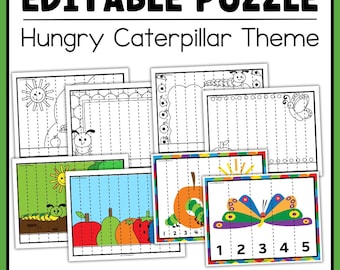 Hungry Caterpillar Alphabet and Number Order Puzzle (Math and Literacy Center)