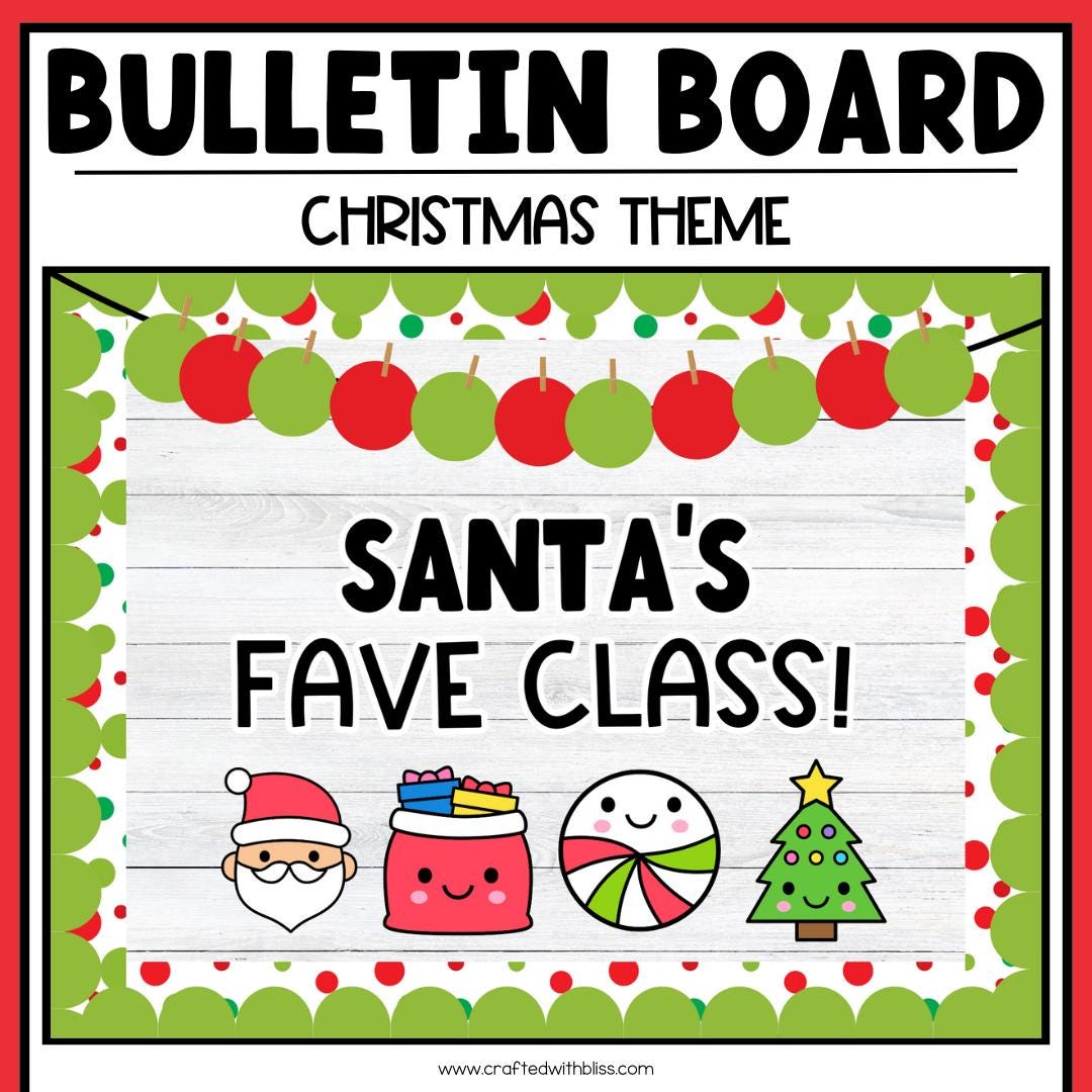 Christmas Bulletin Board Kit Etsy UK