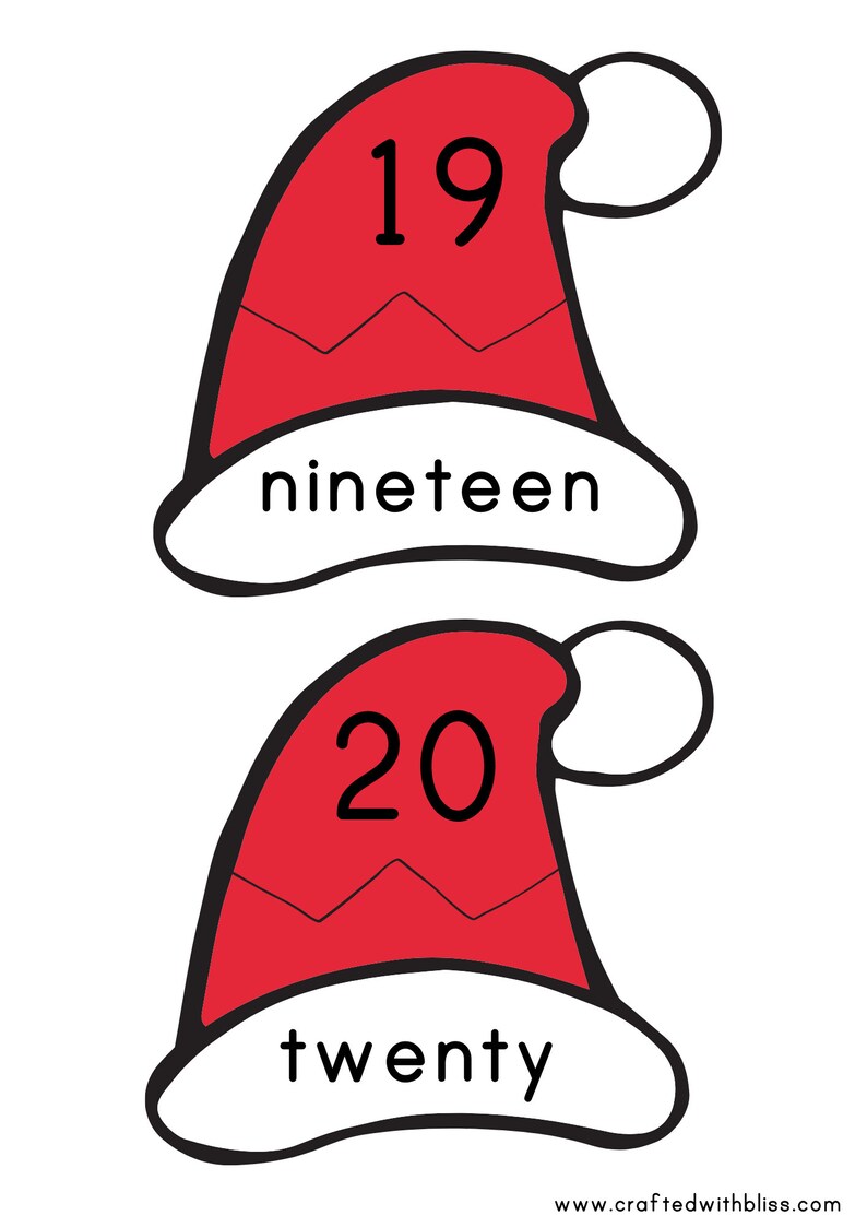 Christmas Printables for Kindergarten Number Matching 1-20 | Etsy