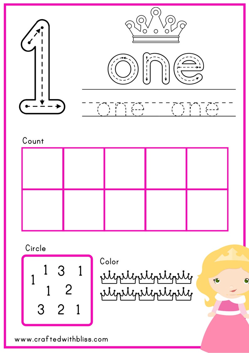 number practice preschool 1 10 number practice for etsy
