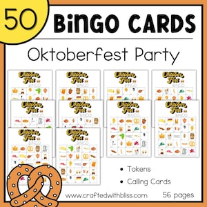 50 Oktoberfest Bingo Cards