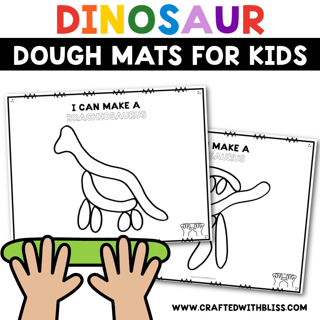 Dinosaur Animals Play Dough Mats Fine Motor Skills, Dinosaur Playdough  Mats, Dinosaur Playdoh