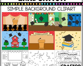 Simple Graduation Background Scene Moving Up Stage Clipart Commercial Use