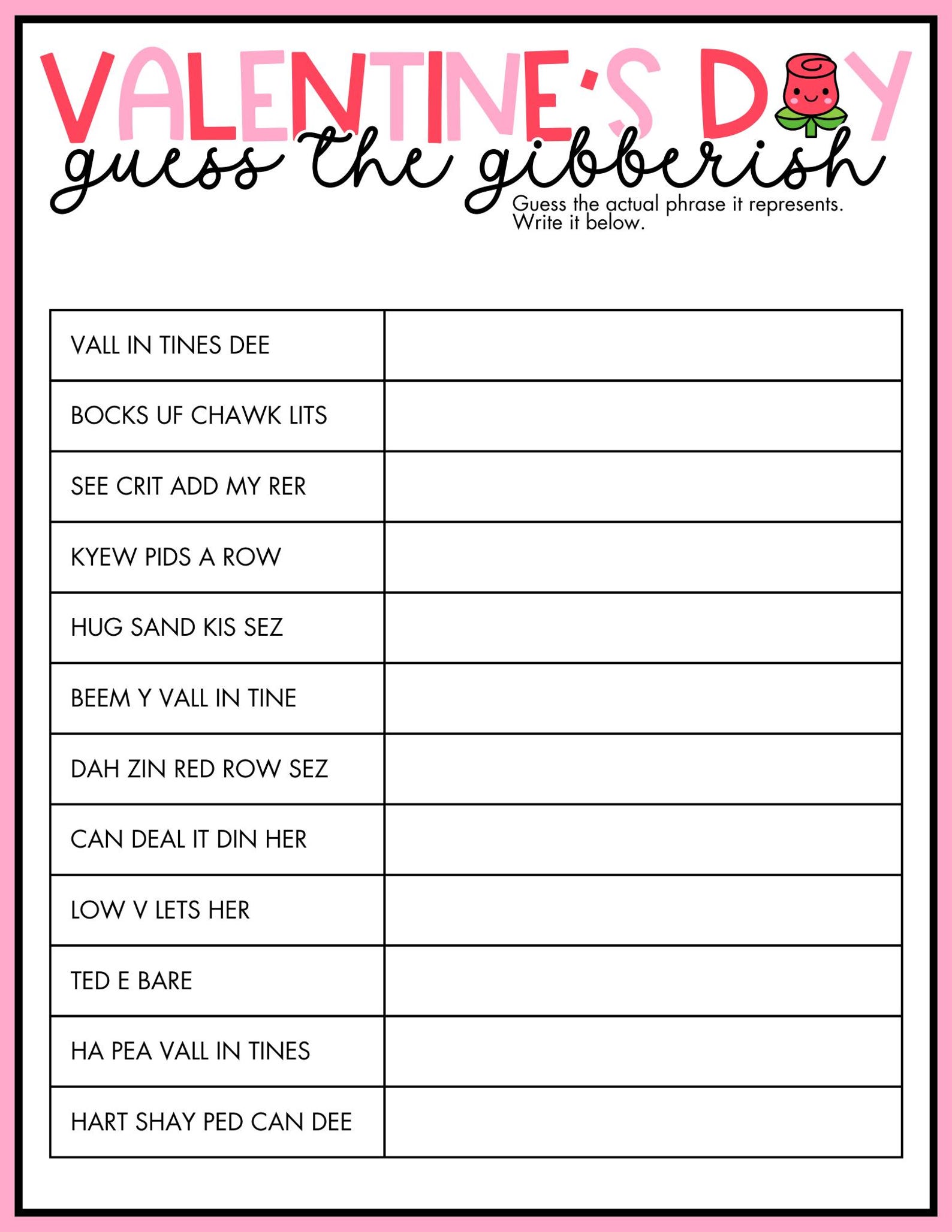 Printable Valentine's Day Party Games for All Bundle 30+ Games February ...