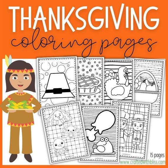 Thanksgiving Coloring Pages Thanksgiving Coloring Printable - Etsy