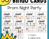 50 Prom Night Bingo Cards Classroom Game