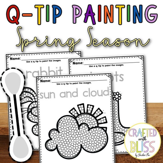 Q-tip Painting  Spring Season Fine Motor Activity  Spring