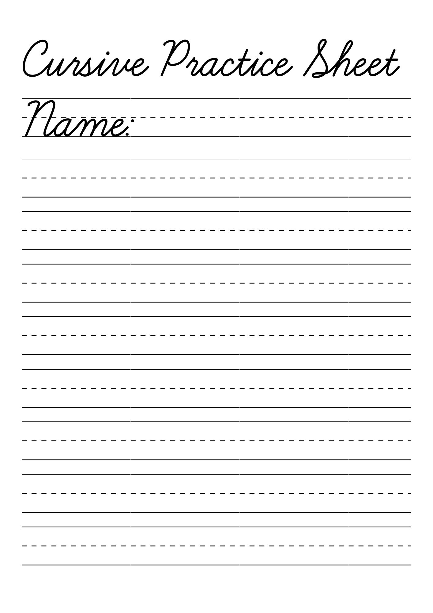 cursive tracing worksheets practice words handwriting etsy