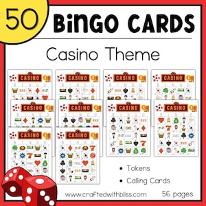50 Cartões de Bingo de Cassino