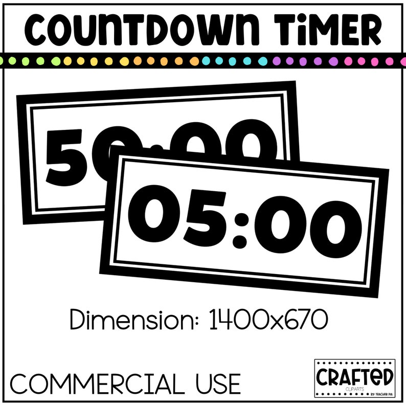 Timer Border 18 Black Border Digital Countdown Timers Classroom Management Tool ...
