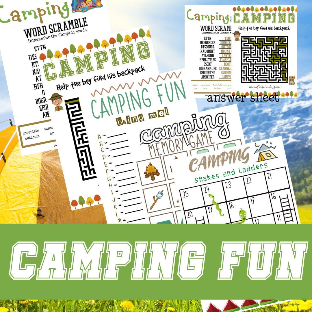 Camping printables for kids Summer camp printables All about | Etsy