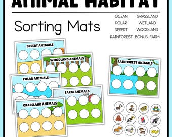 Animal Habitat Sorting Mats Kindergarten